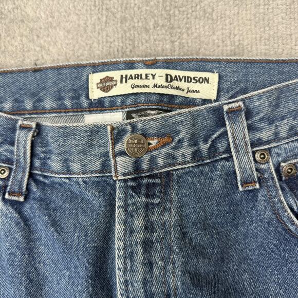 Harley-Davidson Jeans Mens 34x34 Blue Denim MotorClothes Straight Leg 5-Pocket - Picture 5 of 12